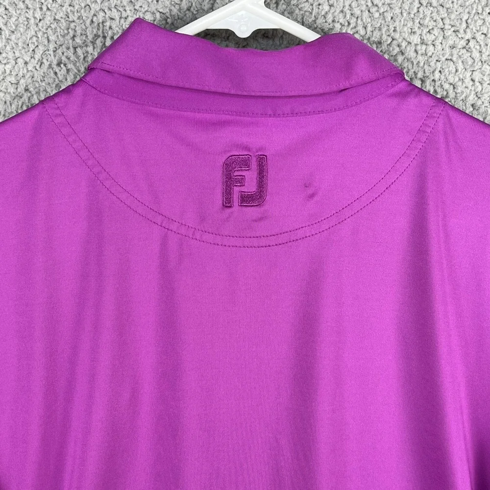 FootJoy FJ Golf Men's Polo Shirt‎ Collar Logo PINK Magenta Ironwood Golf Club